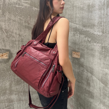 Nari Mari - Himari Tote ひまり トートバッグ 'BURGUNDY' (limited color)